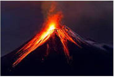 Erupted - Become active and eject lava, ash, and gases.