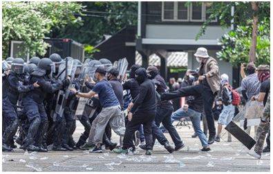 Insurgent - A person who rises in active revolt, typically against an established government or authority.