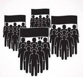 Faction - A small organized dissenting group within a larger one, especially in politics.
