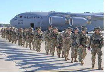 Deploying - To put soldiers or weapons in a position where they are ready to fight.