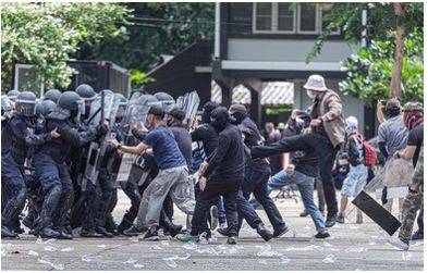 Insurgent - A person who rises in active revolt, typically against an established government or authority.
