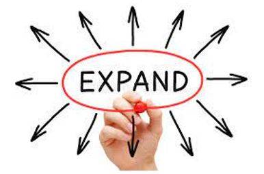 Expand - To become or to make something bigger.