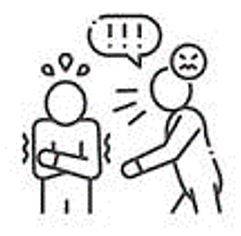 Intimidated - The action of intimidating someone, or the state of being intimidated.