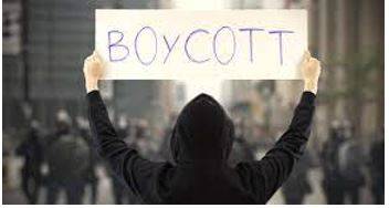 Boycotted - Withdraw from commercial or social relations with (a country, organization, or person) as a punishment or protest.