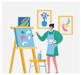 Depicting - Represent by a drawing, painting, or other art form.
