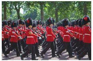 March - Walk in a military manner with a regular measured tread.