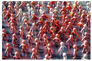 Spreading - Open out (something) so as to extend its surface area, width, or length.