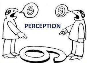 Perceived - The ability to see, hear, or become aware of something through the senses.