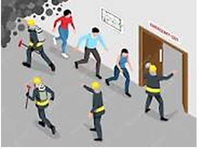 Evacuate - The act of moving people from a dangerous place to somewhere safe.