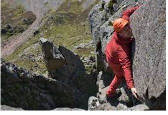 Scramble - To move or climb quickly but with difficulty, often using your hands to help you.