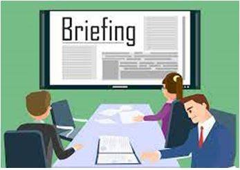 Briefing - Instructions or information that you are given before something happens.