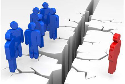 Alienation - To make someone feel that they are different and not part of a group.