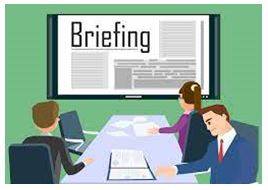 Brief - Instructions or information that you are given before something happens.