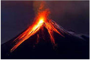 Erupted - Become active and eject lava, ash, and gases.