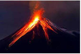 Erupted - Become active and eject lava, ash, and gases.