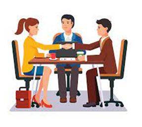 Mediated - The process of talking to two separate people or groups involved in a disagreement to try to help them to agree or find a solution to their problems