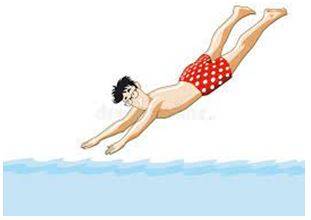Plunged - Jump or dive quickly and energetically.