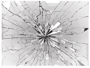 Shattered - Broken into many small pieces, or deeply upset and emotionally devastated.