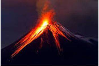 Erupt - Become active and eject lava, ash, and gases.
