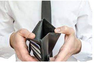 Strapped - Short of money.