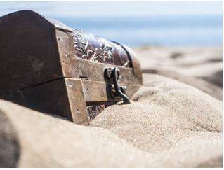 Burial - Covered or hidden, often by being placed under the ground or another surface.