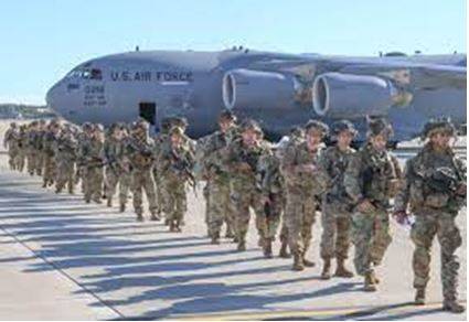 Deployed - To put soldiers or weapons in a position where they are ready to fight.
