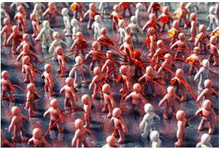 Spreading - Open out (something) so as to extend its surface area, width, or length.