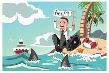 Stranded - Unable to leave somewhere because of a problem such as not having any transport or money.