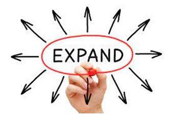 Expanded - To become or to make something bigger.