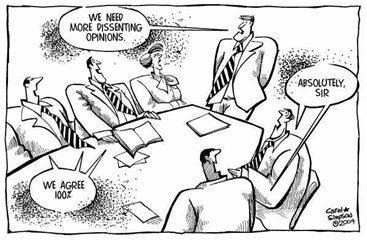 Dissenting - Showing a strongly different opinion on a particular question, especially an official suggestion or plan, a legal decision, or a popular belief.