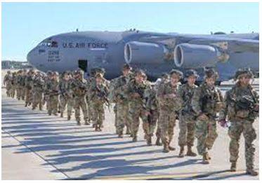 Deployed - To put soldiers or weapons in a position where they are ready to fight.