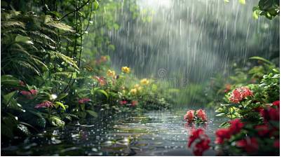 Petrichor - A pleasant, earthy smell that frequently accompanies the first rain after a long period of warm, dry weather.