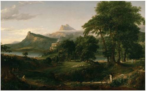 Arcadian - Relating to an idealized, simple, and peaceful rural life.