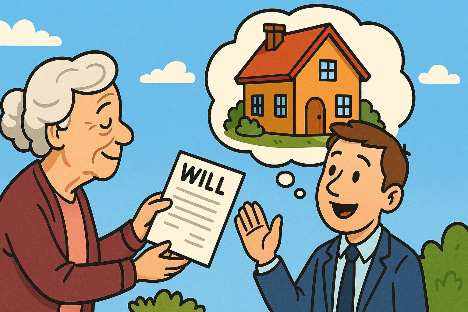 Bequeath - To leave property, money, or rights to someone through a will; to hand down or pass on something to a successor.