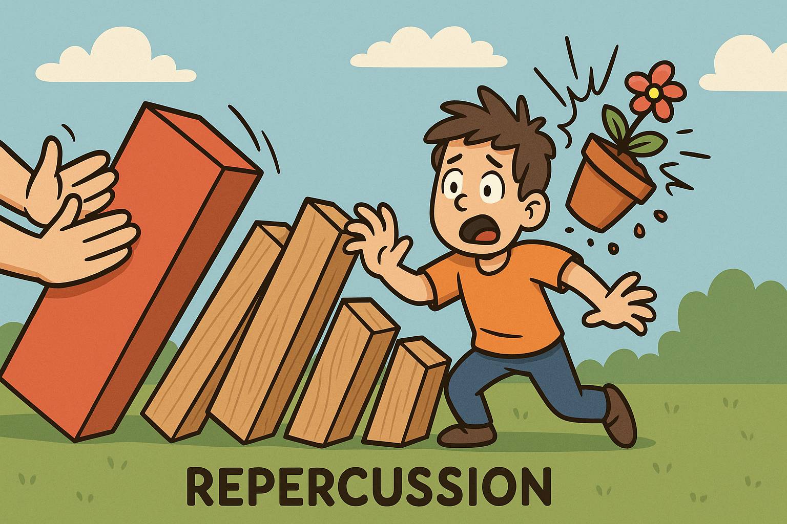 Repercussion - An unintended consequence or effect, especially a negative one.
