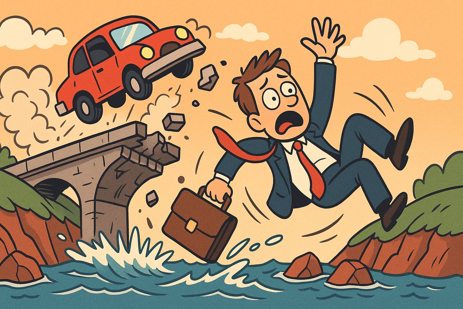 Debacle - A sudden and complete failure; a great disaster or collapse.
