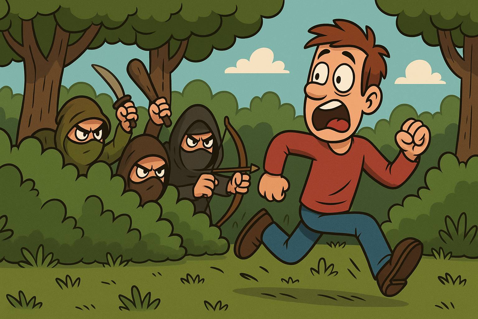 Ambush - A surprise attack from a hidden position.