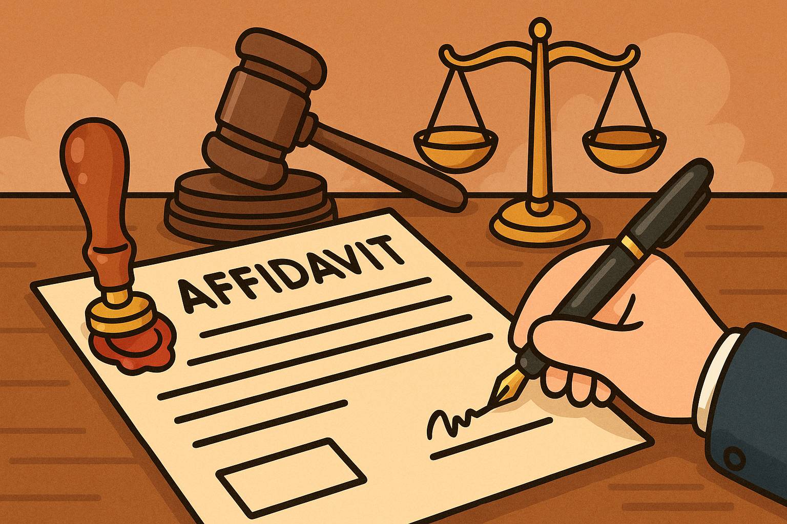 Affidavit - A written statement confirmed by oath, used as evidence in court.