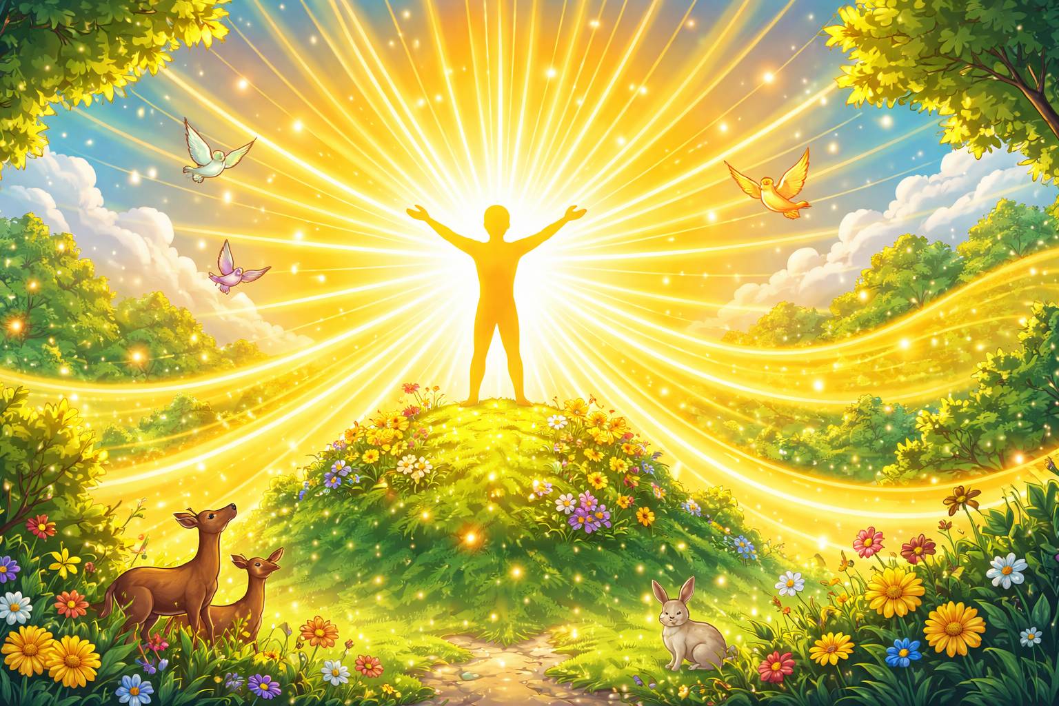 Emanate - To come out from a source; to spread outward from something.
