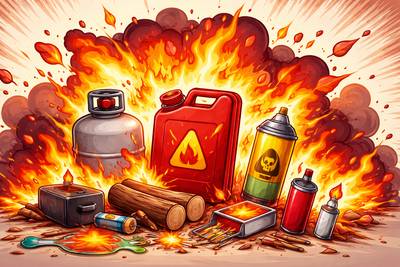 Combustible - Capable of catching fire and burning easily.