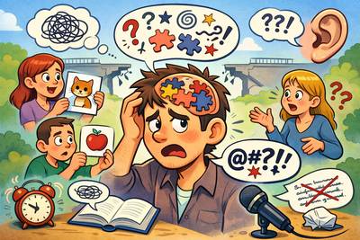 Aphasia - Loss or impairment of the ability to understand or express speech, usually caused by brain damage.