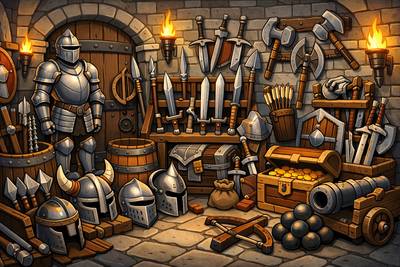 Armory - A place where weapons and military equipment are stored.