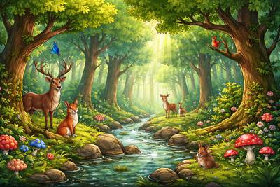 Sylvan - Related to woods, forests, or trees; pleasantly rural or forest-like.