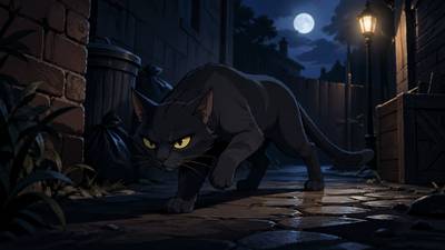 Prowl - To move around quietly and secretly, usually while searching for prey or something to steal.